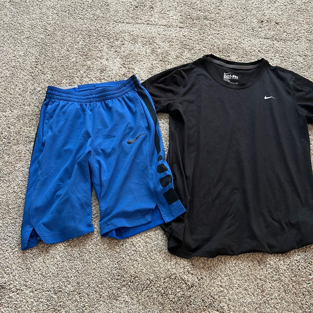 Nike Elite Blue basketball Athletic Shorts Moisture-Wicking Design & DRI-FIT top